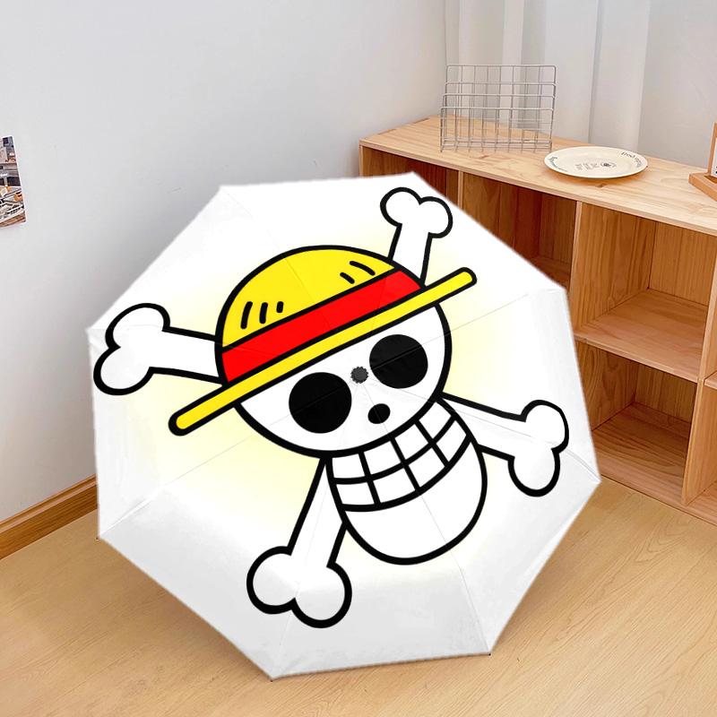 1 шт. Автоматический складной зонт - Один кусок с рисунком логотипа Jolly Roger, портативный складной дизайн с 8 спицами, рождественские и новогодние подарки