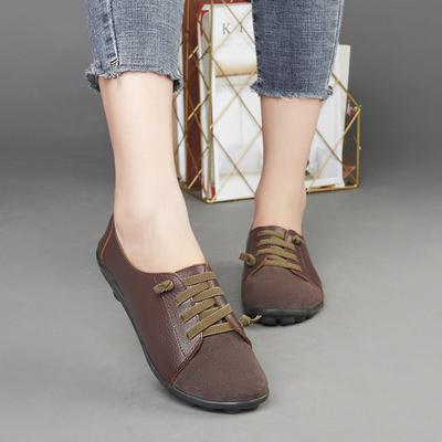 Женские весенне-летние дышащие повседневные туфли из искусственной кожи, лоферы на плоской подошве, кожаные туфли для ходьбы, большой размер Zapatillas De Mujer