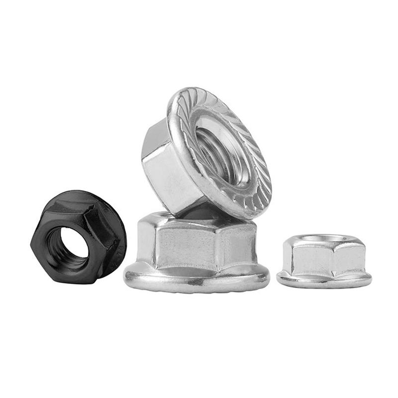 316 304 Stainless Steel M3 M4 M5 M6 M8 M10 M12 M14 M16 M18 M20 Serrated Spinlock Hex Flange Nut Lock Nuts Self-lock Hex Nuts