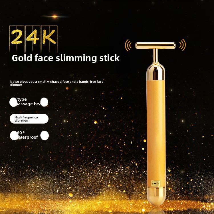 Стик из 24-каратного золота Позолоченный Beauty-стик Японские инструменты для красоты Инструмент для лифтинга лица V-образное лицо Beauty-стик Эффективные результаты
