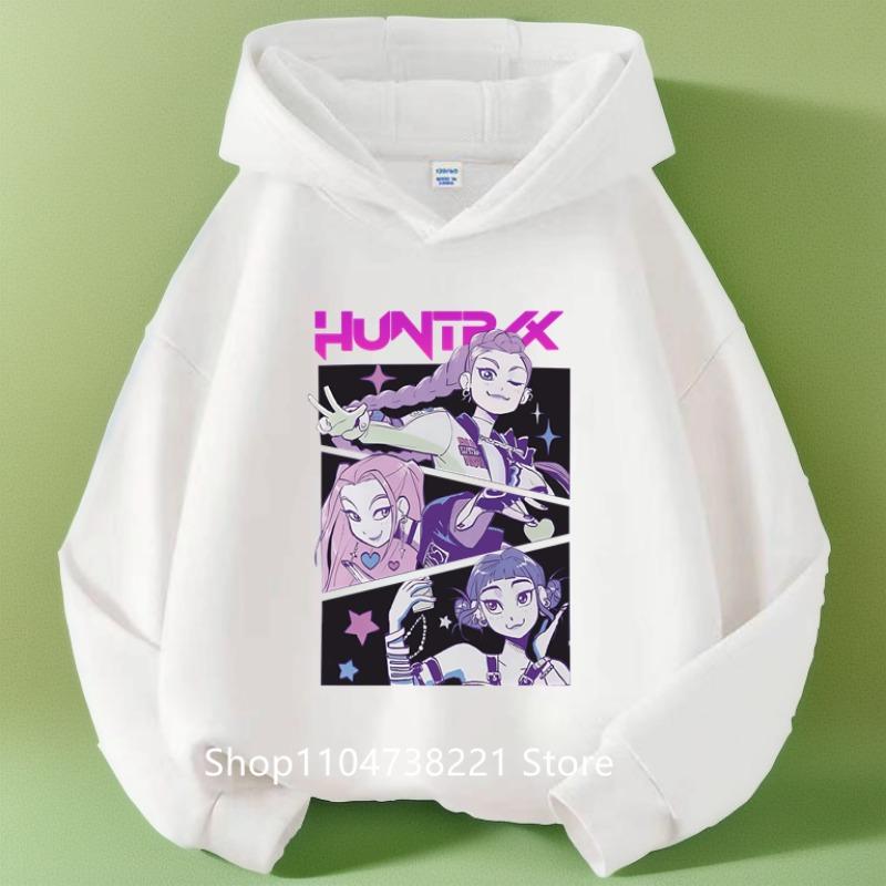 KPop Охотники на демонов Huntrix Толстовка Детская Толстовка с капюшоном Пуловеры для маленьких девочек Модная верхняя одежда для мальчиков Детская одежда