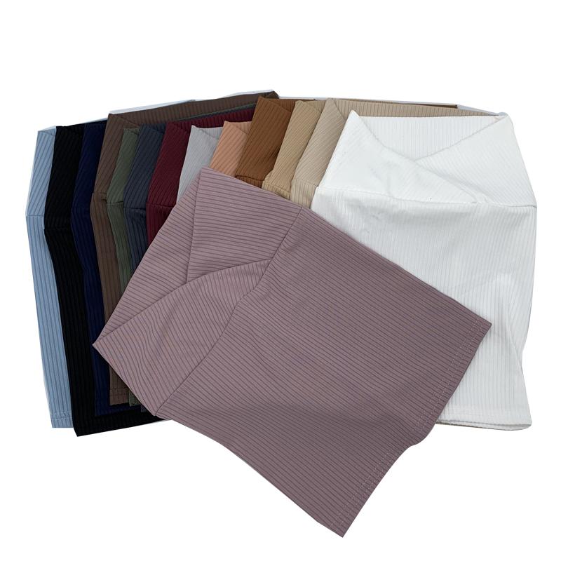 Ribbed Cross Front Under Scarves Muslim Inner Hijab Cap