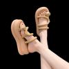 Fashion 7cm Wedge Beach Slippers for Women Summer Non Slip Platform Sandals Woman Open Toe Comfortable Female Clip Toe Flip Flops 2024