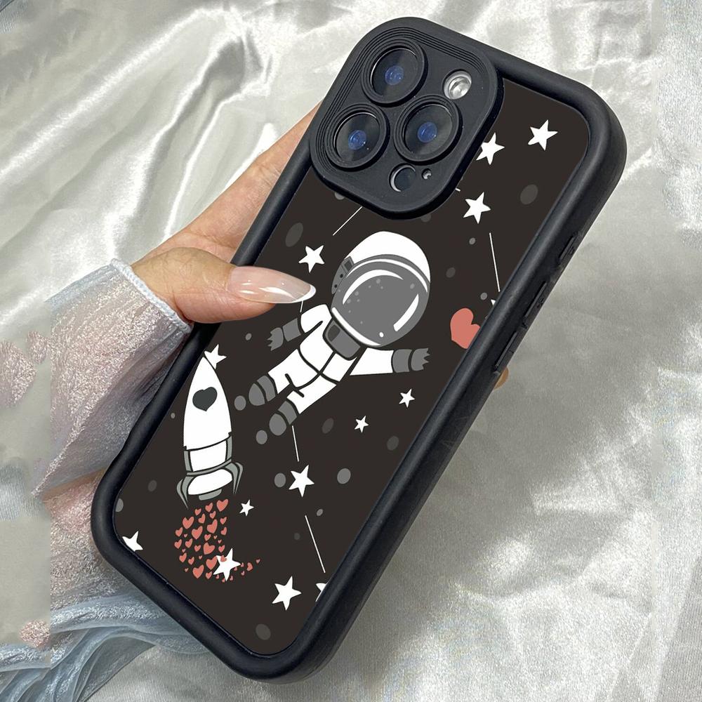 JT53 Влюбленные Астронавты Realme C35 15 Huawei Honor 70 90 Lite X7 X8 X9 Infinix Tecno itel Motorola Google Все Модели Ангельские Глазки Мягкий ТПУ Чехол для Телефона