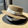 New Polka Dot Bow Flat Top Straw Hat for Women Korean Version Seasonal Seaside Travel and Vacation Beach Hat Trend