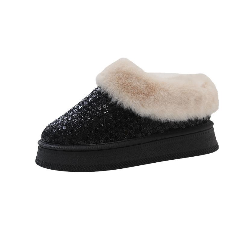 Winter Snow Boots Women's Winter New Velvet Thermal Cotton Shoes Rhinestone Soft-soled Short Boots Large Size Boots Women's Winter