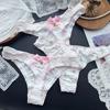 Женские Весенние и Летние Милые Сексуальные Трусики-Стринги с Принтом Колокольчиков из Ледяного Шелка