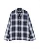 AVIREX OMBRE CHECK SHIRT NYC Long Sleeve Ombre Check New York Size M Shirt, City, Men's, (110), Blue, 783-5120007