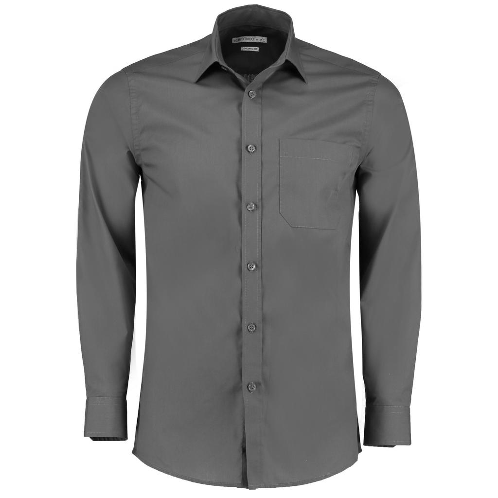 Kustom Kit Mens Long Sleeve Poplin Shirt
