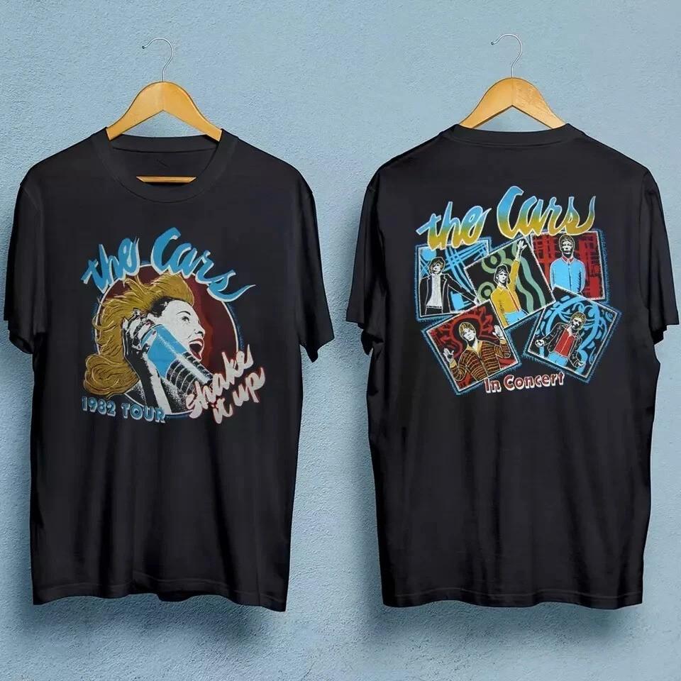 Vinatge 1982 Tour The Cars Band 2 Sides Black S to 5XL Shirt TU550 Unisex T-Shirt