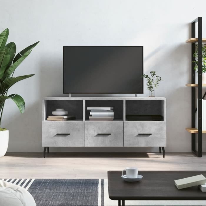 VidaXL TV Stand Concrete Grey 102x36x50 Cm Engineered Wood 829056