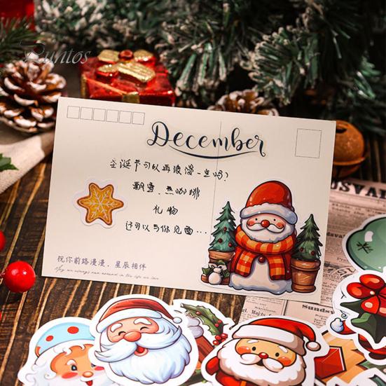 50 шт./пакет, рождественская наклейка, неповторяющаяся самоклеящаяся водонепроницаемая съемная крышка телефона, ноутбук, скрапбук, наклейка для поздравительных открыток, принадлежности для самостоятельного изготовления