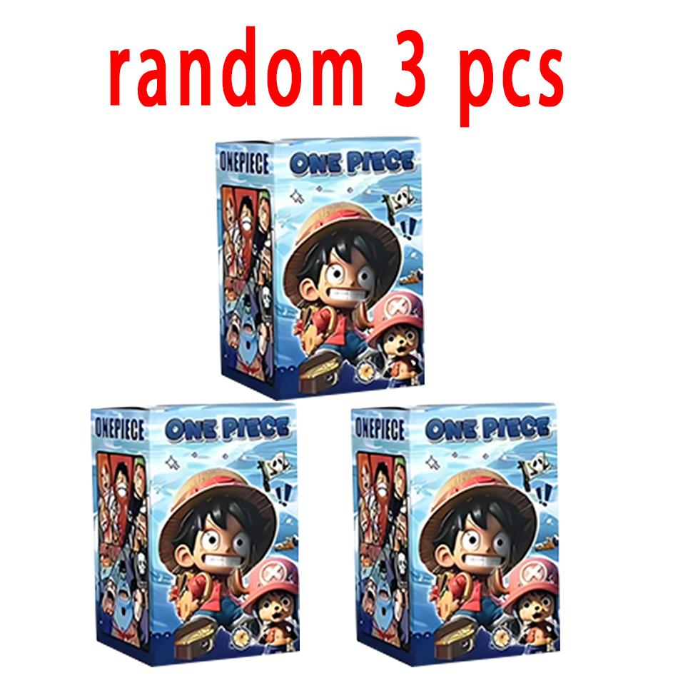 One Piece blind box 1-8pcs Anime Ship Figure Luffy Model Toy kawayi Mini Boat Pirate Ship Navy Going Merry Boat Assembled Model