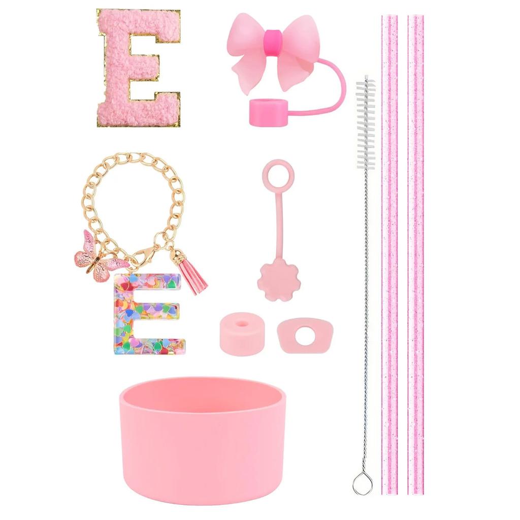 Набор из 10 аксессуаров для стакана Stanley 30 унций 40 унций: крышка для соломинки, крышка, чехол, стоппер от проливания, брелок с буквой, наклейка