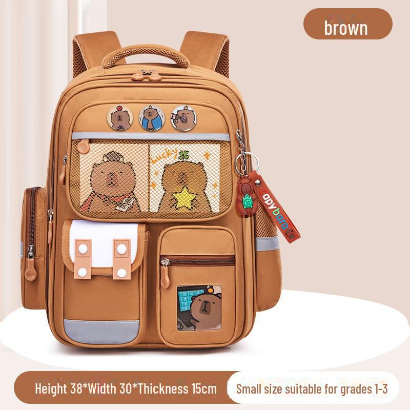 Легкий рюкзак большой вместимости Capibara для девочек начальной школы, 1-6 класс, с защитой позвоночника