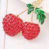 Girl Keyring Cherry Shape Charm Sparkling Rhinestone Keychain Pendant Bag Handbags Backpacks Charm Accessories