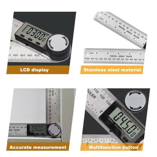 Угловая линейка, измерительный инструмент, цифровой дисплей, легко читаемый, высокая точность, многоцелевой прецизионный измерительный инструмент для измерения угла
