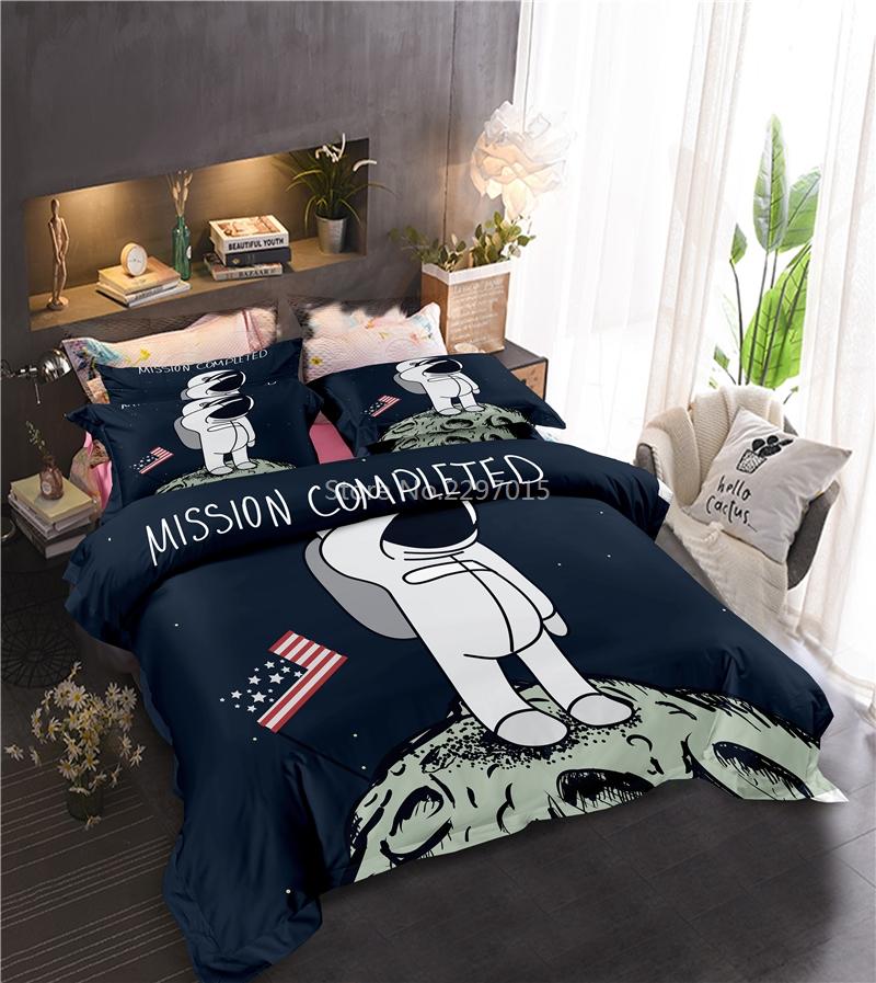 Universe Astronaut Printed Bedding Set 3d Duvet Cover Pillowcase 2/3pcs Twin Full Queen King Size Bedclothes Home Textile Gifts