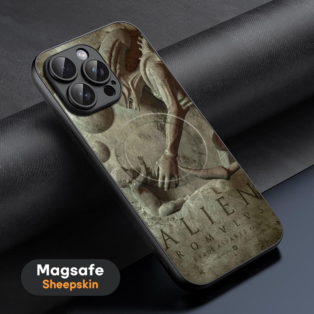 Film Alien M-Mons-TER Cool Phone Case For iPhone 17 16 15 14 13 12 11 Plus Pro Max High-end Luxury Magsafe Sheepskin