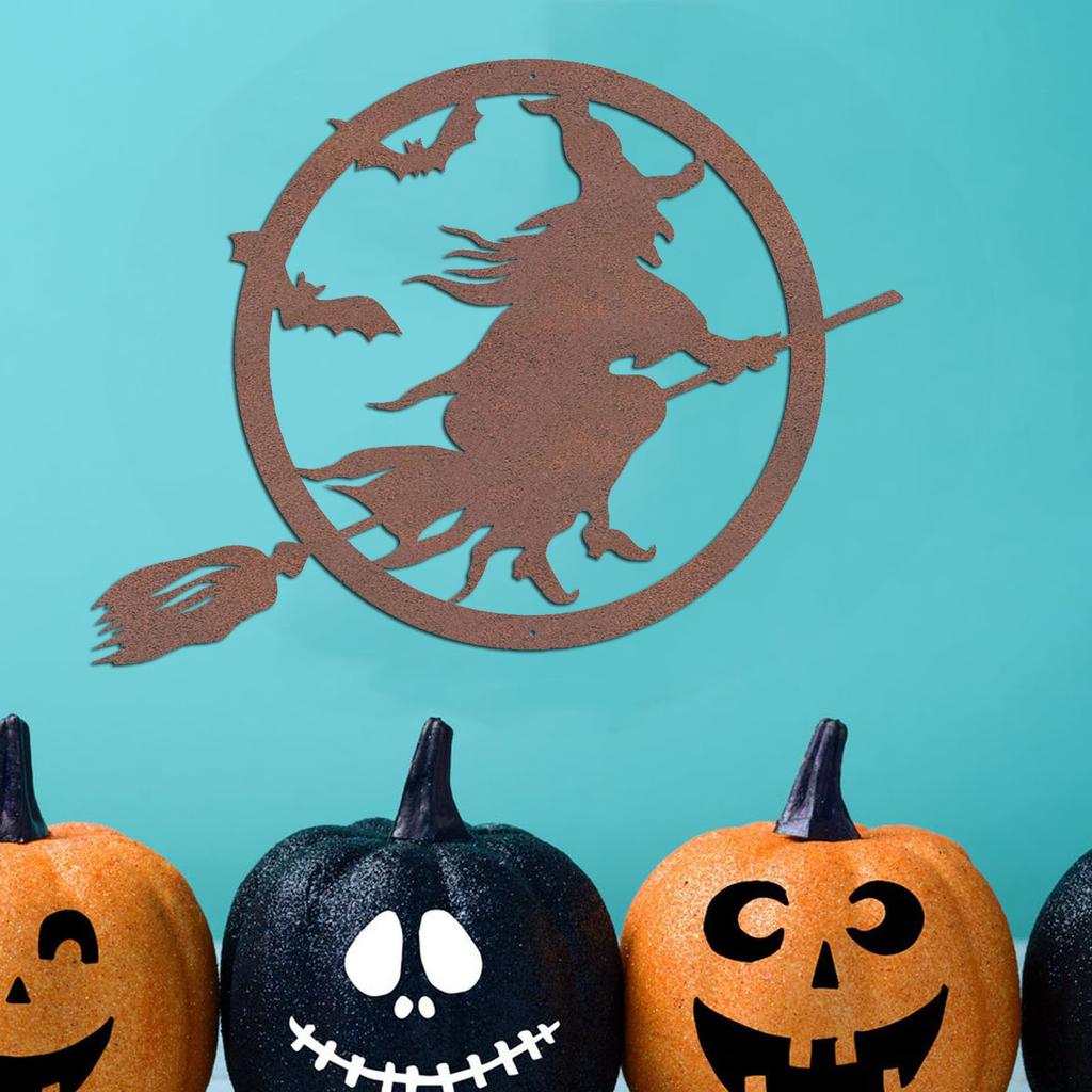 Металлическая Ведьма Счастливый Хэллоуин Декор Железная Ведьма Дверная Вешалка Металлическая Черная Ведьма Дверной Декор Домашние Украшения на Хэллоуин