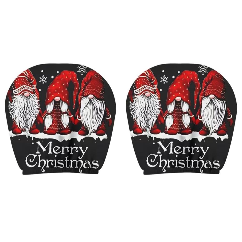 2Pcs Santa Claus Car Headrest Cover Cartoon Auto Seat Headcover Gift for Car Lover