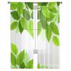 Ветка Свежие Зеленые Листья Прозрачные Шторы для Гостиной Прозрачный Тюль Оконные Шторы Спальня Кухня Домашний Декор Вуаль Шторы