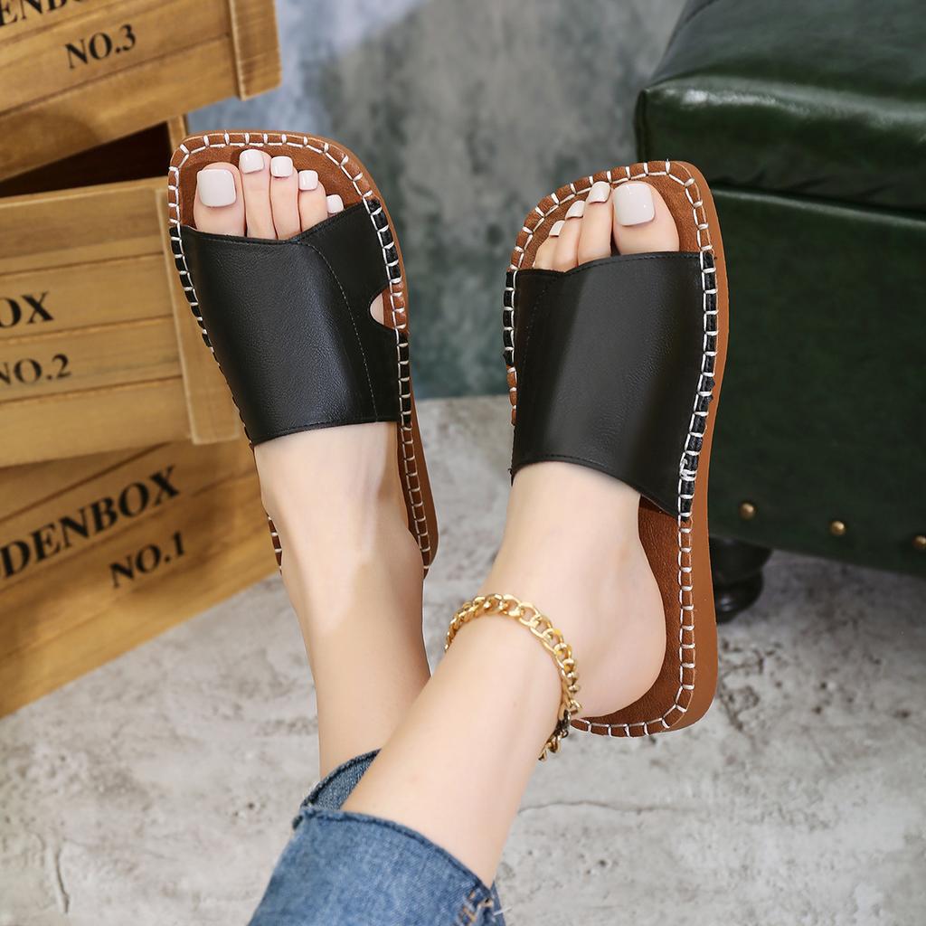 Летние новые тапочки на платформе импортные большие размеры женские пляжные классные тапочки европейская и американская мода большие размеры классные тапочки