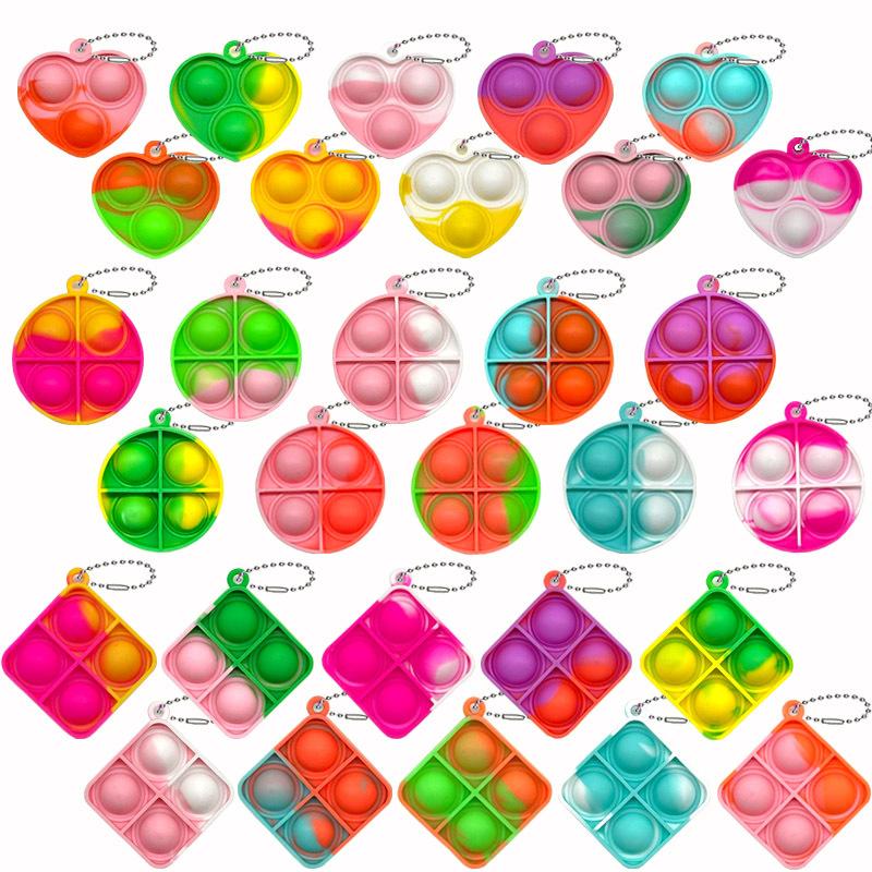15PCS Pop Fidget Toys Mini Pop Keychains Toddler Toys Fidgets Pack Sensory Toys Bulk Packs Reduce Pressure Party Favors Gifts