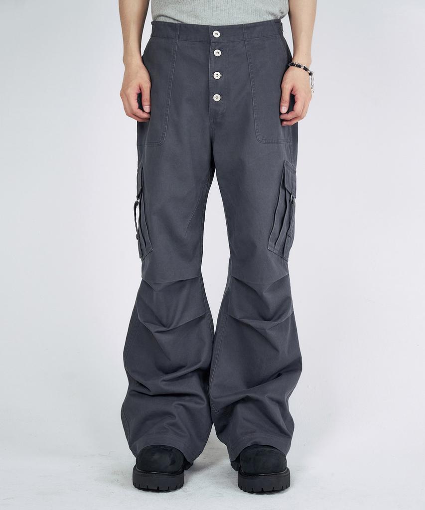 SLOWACID Button Fly Tech Cargo Pants [Charcoal]