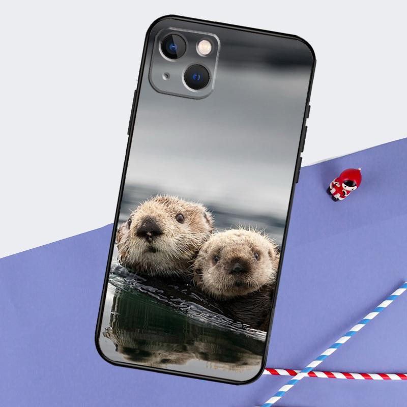 Животное выдра Милый чехол для телефона для iPhone 16 15 Pro Max 12 13 Mini 11 14 Pro Max XR 16 15 Plus 16e Чехол