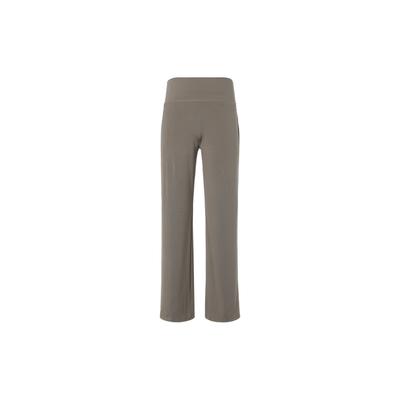 Meridian Solid Logo Slit Design Дышащие повседневные брюки с высокой талией Женские брюки Серо-коричневые 1383620-200