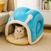 Warm Cat Bed Tent Snail Shape Cat Sleeping Bag Pet Mat Kitten Cave  Winter