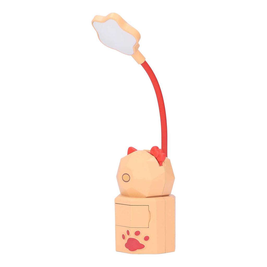 Светодиодная настольная лампа с USB-зарядкой, теплый свет, милый мультяшный дизайн, защита глаз, настольный светильник с ящиком для хранения