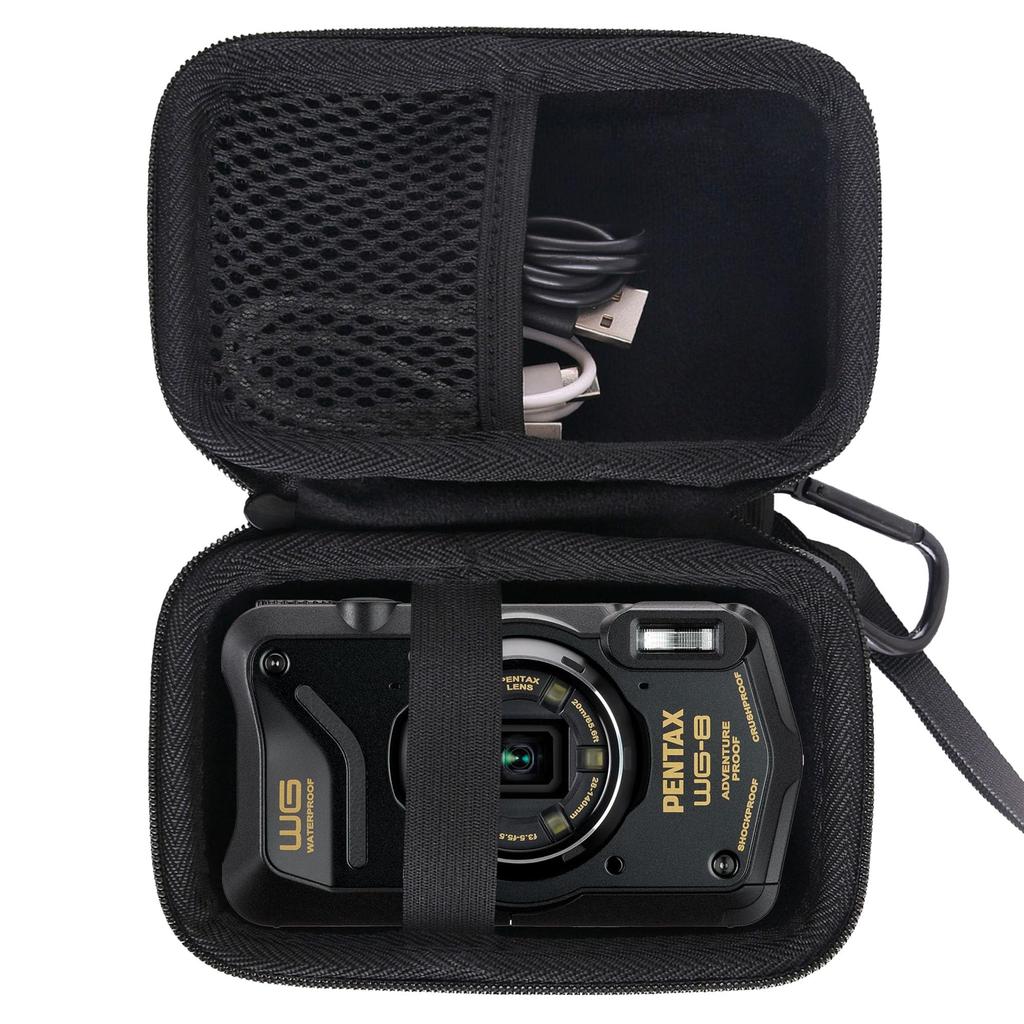 WAIYUJP Compatible Protective Carrying Case for Pentax WG-8/WG-90 and Ricoh WG-7/WG-6/WG-80/WG-70 Digital Cameras (Black)
