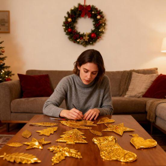 Yousheng Metal Embossing Foil Sheets DIY Aluminum Craft Foil Sheets Christmas Art Embossings Tin Foil Sheets for Embossing Engraving Scrapbooking