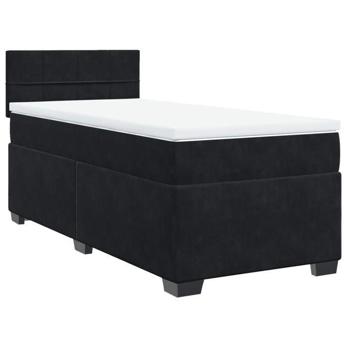 Maison Exclusive - Sommier à lattes de lit avec matelas Noir 100x200 cm Velours