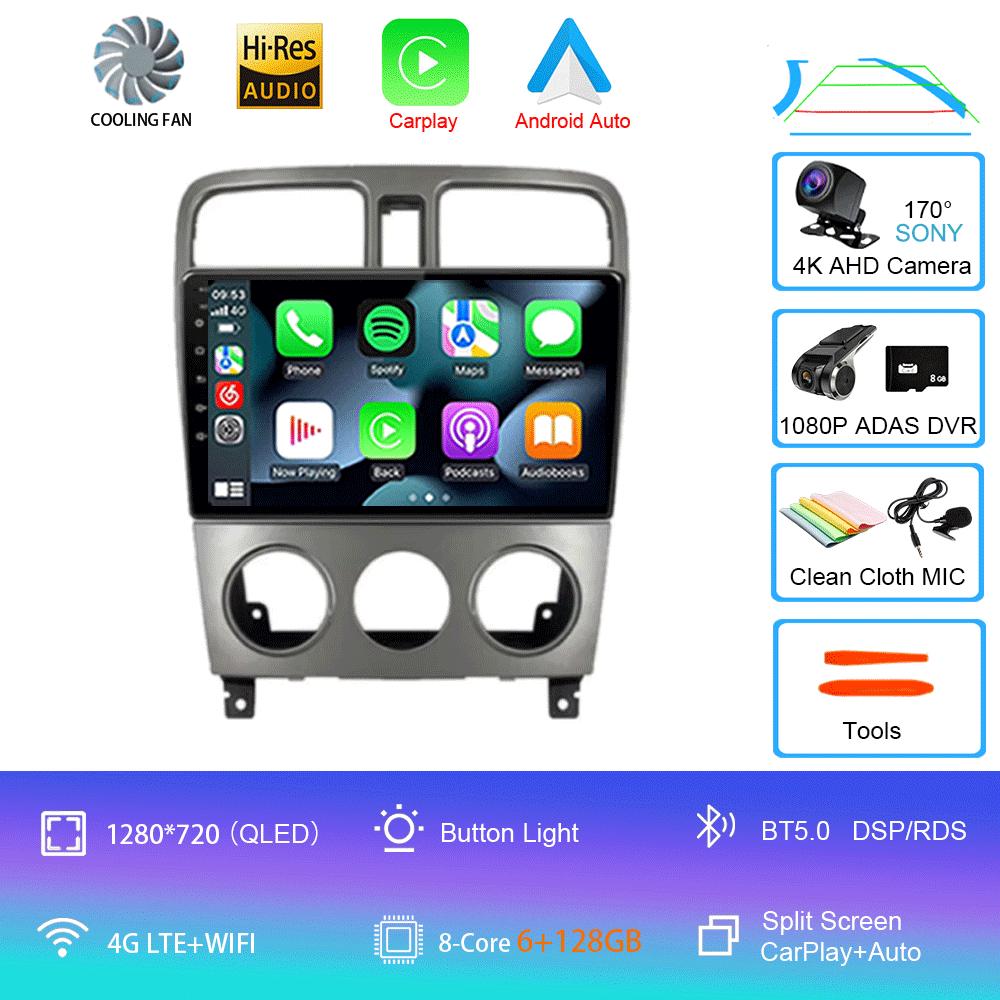 Автомагнитола Android 14 Carplay Auto 2K Экран Мультимедийный плеер Для Subaru Forester SG 2002 - 2008 DSP Авторадио Стерео Головное устройство