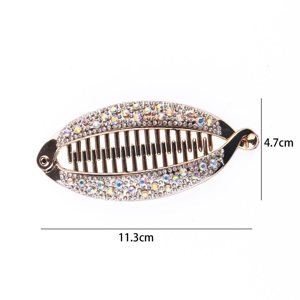 Elegant DIY Banana Clips Fish Shape Rhinestone Women Hair Claws Hair Clips Hairpins Fish Clip