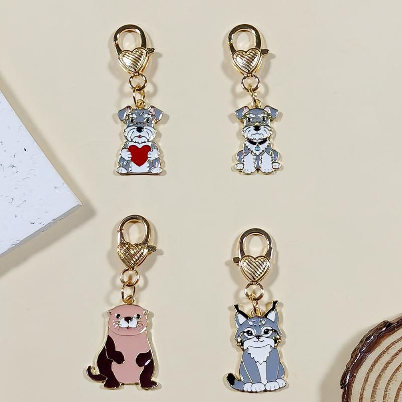 Cute Enamel Raccoon Decorative Charms Durable Gold Plated Clasp for Keychain Backpack Phone Bag Holiday Gifts