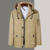 Men's Mid-Length Casual Cotton Jacket - Spring & Autumn, Plus Size, Loose Fit, Outdoor Sports, Dad Style.