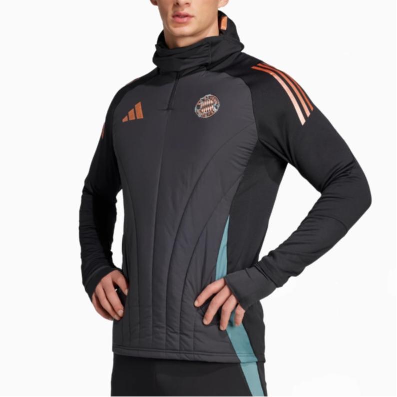adidas ФК Бавария 24/25 Клубная эмблема Спортивная тренировочная теплая полосатая футболка с длинным рукавом Футболка мужская tops JE3912