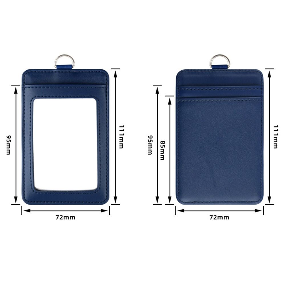 Leather With Lanyard Three Card Position Card Badge Holder Key Chain Card Bag ID Lanyard Name Tag
