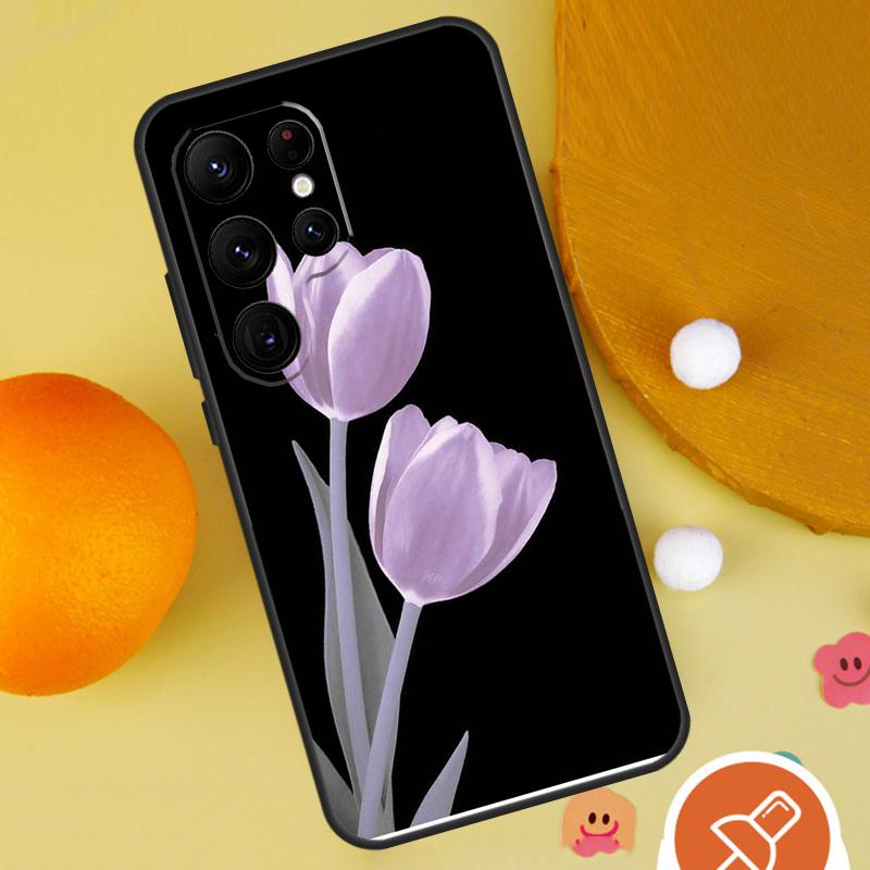 Tulip Flower Phone Case For Samsung Galaxy S25 Ultra S24 S22 S21 Ultra S9 S10 S20 Plus S23 FE Funda Cover