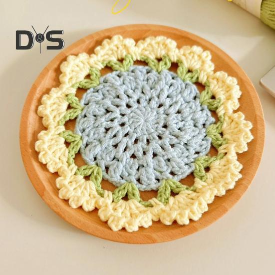 Подставка под букет роз крючком термостойкая самодельная вязаная цветочная кофейная кружка коврик для чашки кухонная столешница украшение стола