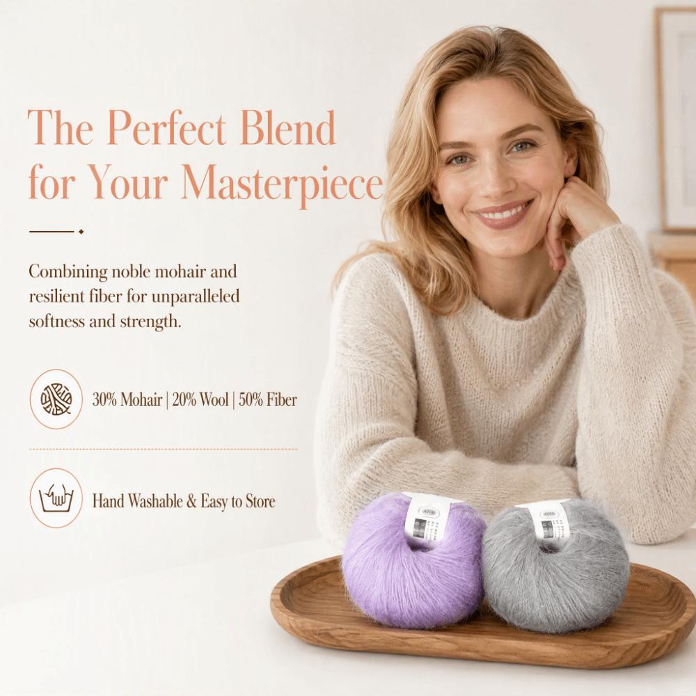 12pcs Knit Grade Mohair Yarn Rolled Form Long Wool Yarn durable Angora Yarn For Garments