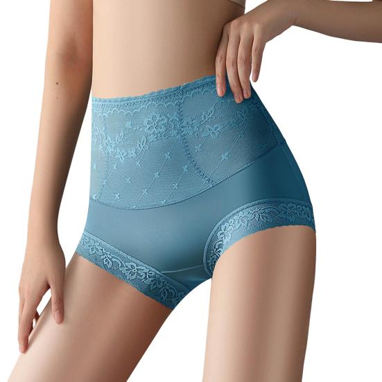 Женские трусики, бесшовные, с высокой талией, с контролем живота, кружевные, с хорошей воздухопроницаемостью, сплошной цвет, облегающие, тонкие, быстросохнущие, повседневные спортивные трусы, женские трусы