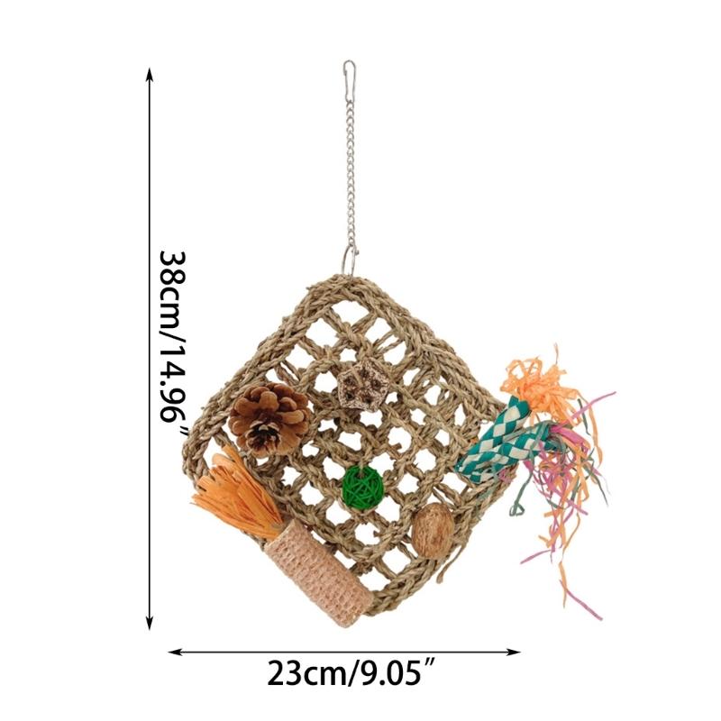 Parrot Toy Bird Cage Toy Hangable Perch Colorful Tearing Toy Birdcages Accessories Budgies Standing Macaws Chewing Toy