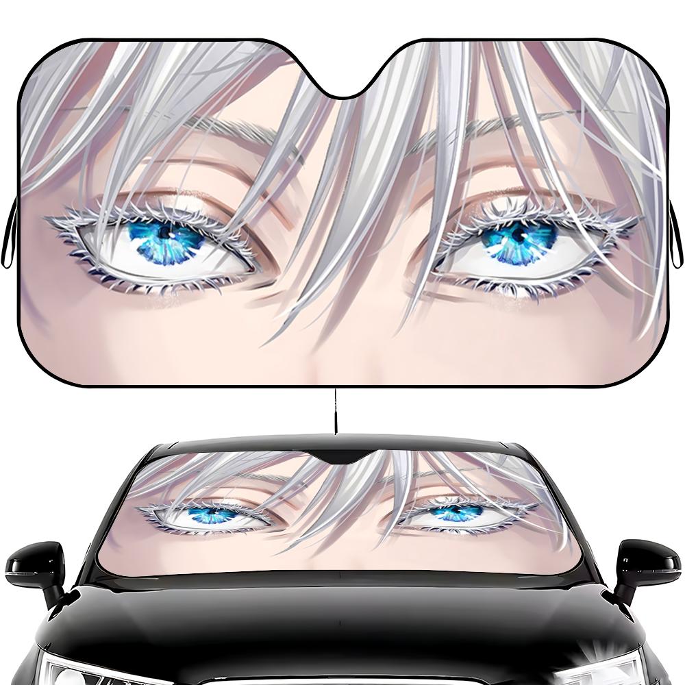 anime J-Jujutsu Kaisen Sun Visor Car Windshield Sun Visor - Foldable Universal Fit UV Block Heat Insulation Sunshade