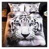 White Tiger Duvet Cover Set Queen Size Wildlife Comforter Covers Animal Print Bedding Set For Boys Girls Kids Art Bedroom Decor