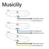 Musiclily Pro Staggered Alnico 5 Guitar Single Coil Pickups for Strat Electric Cream of ST-60SE (Neck/Middle/Bridge) Guitars, (Set 3)